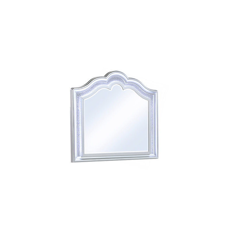 Miroir mystique de style contemporain en bois argenté
