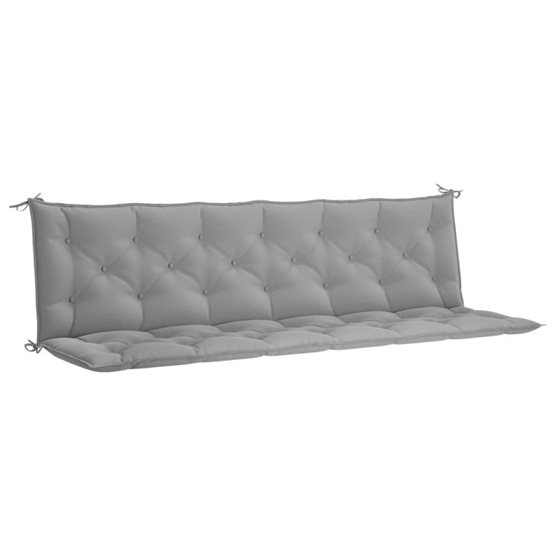 vidaXL Indoor/Outdoor Bench Cushions , Non-slip, Water-Repellent, Gray, 2.76" H x 78.7" W x 19.7" D