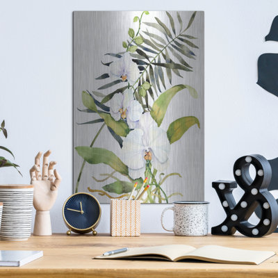 «Botanical Phalaenopsis» par Kathleen Parr, art mural en métal, 12 po x 16 po