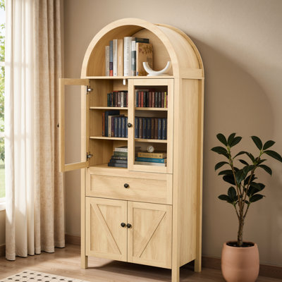 Armoire contemporaine multi-fonctionnelle américaine, rangement superposé à grande capacité, rembourrage, finition naturelle, couleurs chaudes et confortables rétro convenant à plusieurs espaces, poignées rétro, d'ingénierie