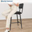 Upholstered Counter Stool with Metal Frame-2135915200