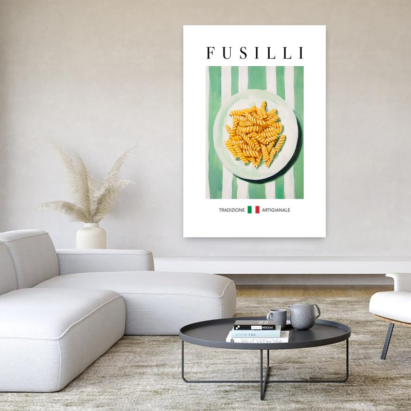 Fusilli italien, art mural traditionnel sur plaque, H 60 po x l 40 po
