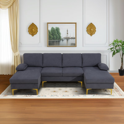 Canapé modulaire à accoudoirs coussinés de 99,5 po Komor