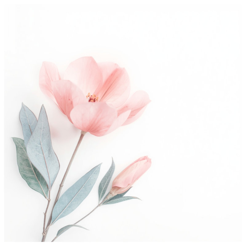 Couvertures fleurs roses avec feuilles, L 50 po x H 60 po