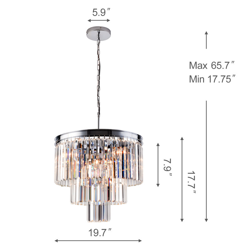 Chrome Crystal 7-Light Drum Pendant Chandelier