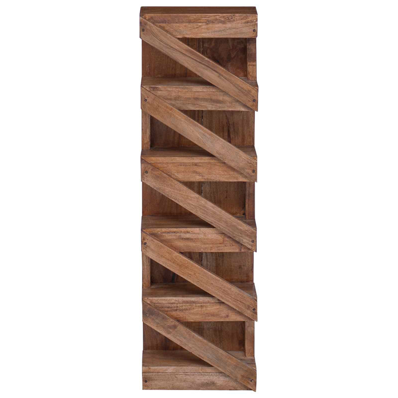 Solid Wood Open Shelving Wine Bottle Rack Natural