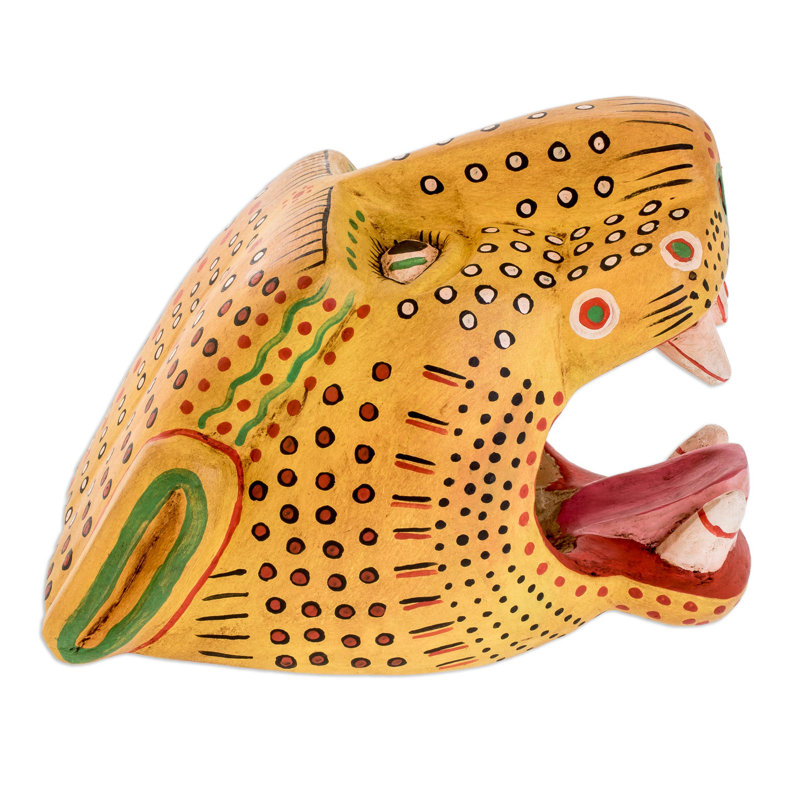 Handmade Maya Jaguar Wood Sculpture
