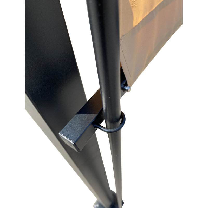 12 pi. L 9 pi. D Pergola en acier avec auvent, Kaki