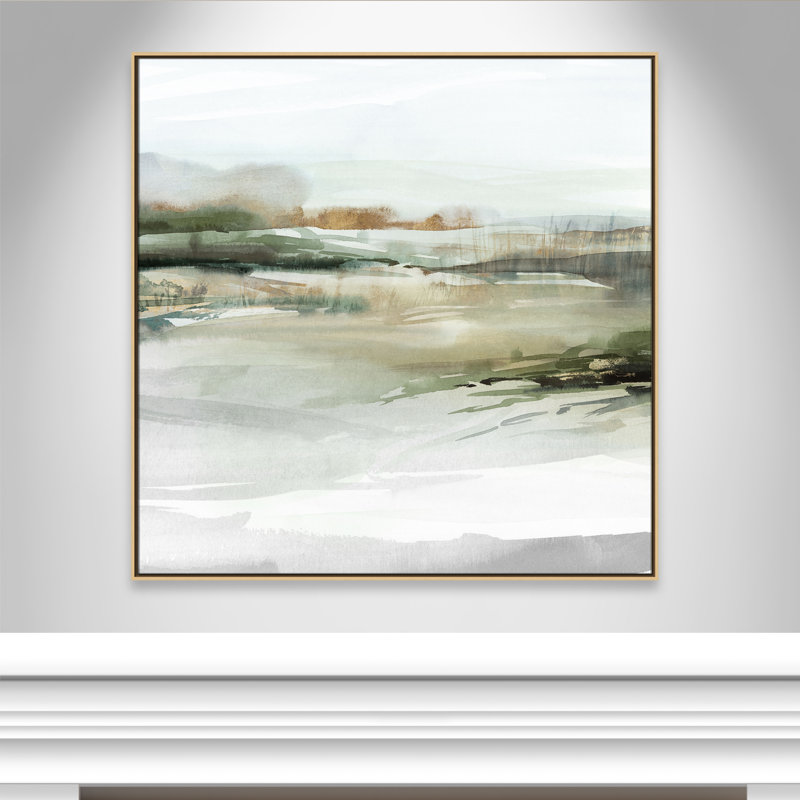 «Prologue II» par Isabelle Z, L 46,5 po x H 46,5 po, Toile avec cadre, Flotteur naturel