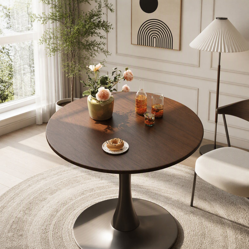 Table de salle à manger Tulip, H 28,74 po x l 24 po, Bois naturel