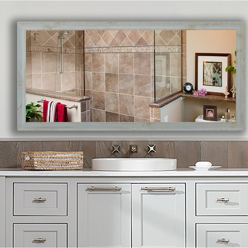Bloodworth Wood Flat Wall Mirror, 34.5" H x 69.5" W, Gray