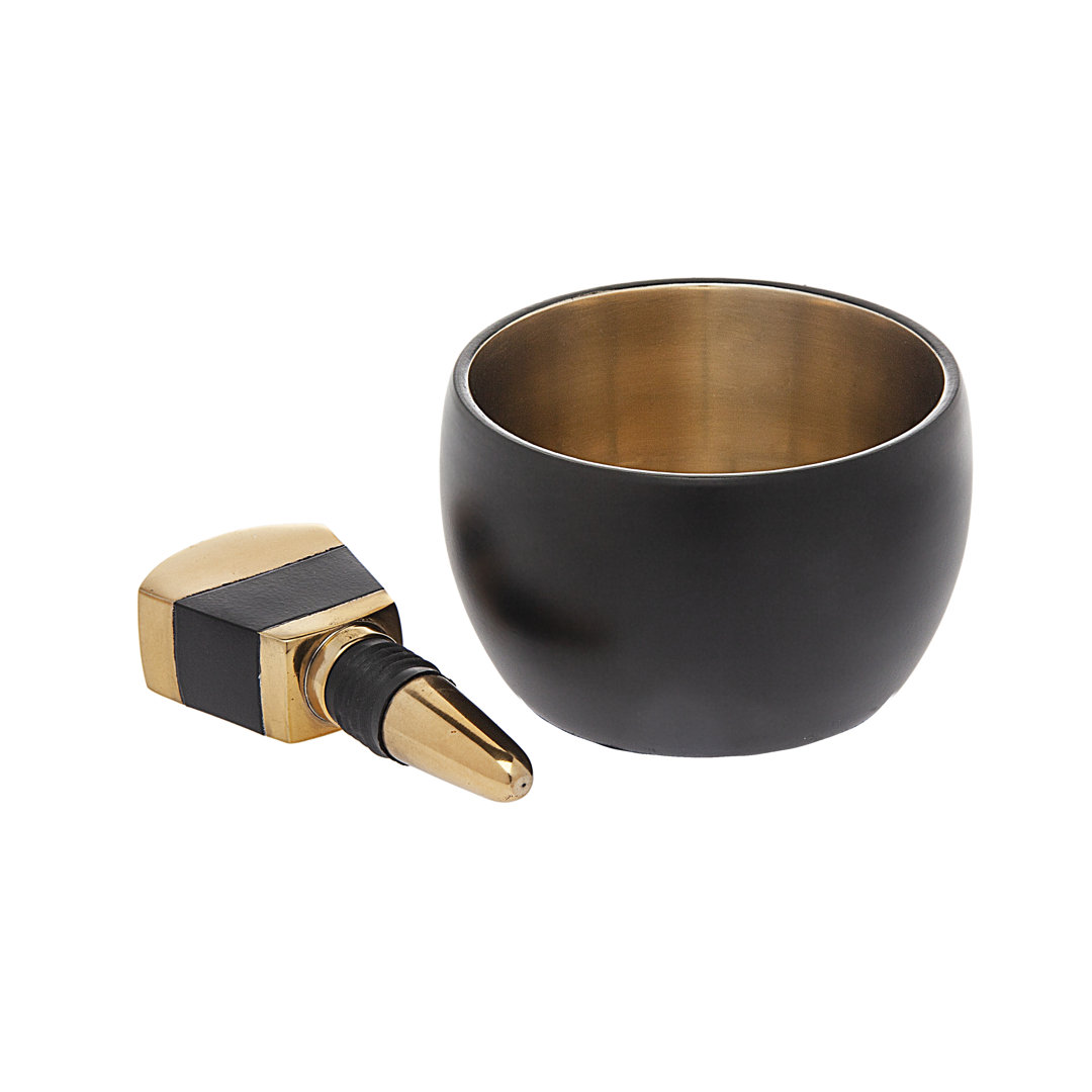 Imperial Bottle Stopper and Bottle Coaster Set Godinger Silver Art Co