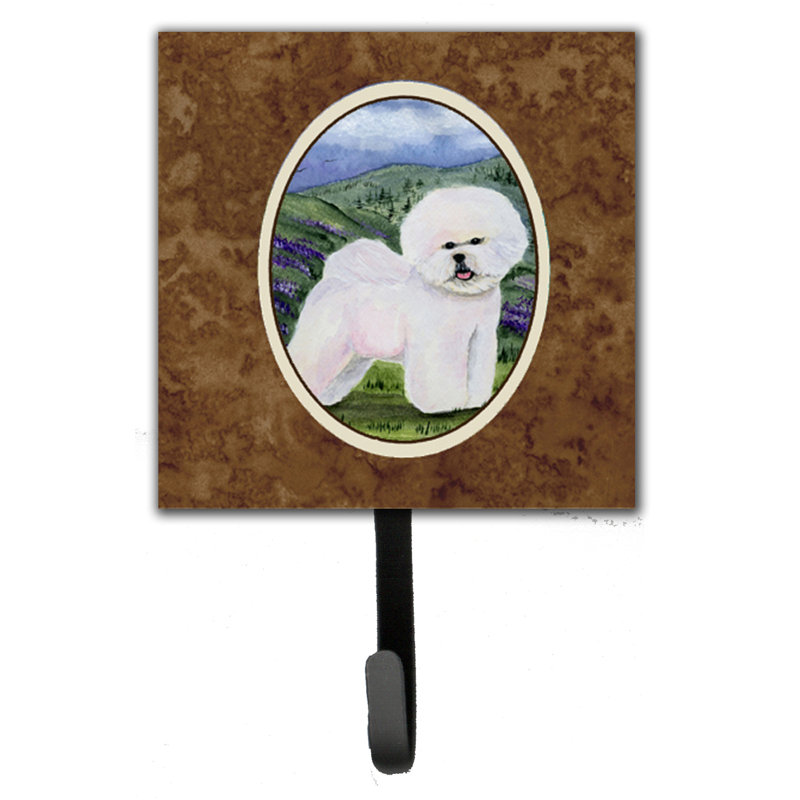 Porte-laisse bichon frisé et crochet mural bichon