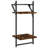 vidaXL Wall Shelf Set with Bars Storage Display Shelf Engineered Wood