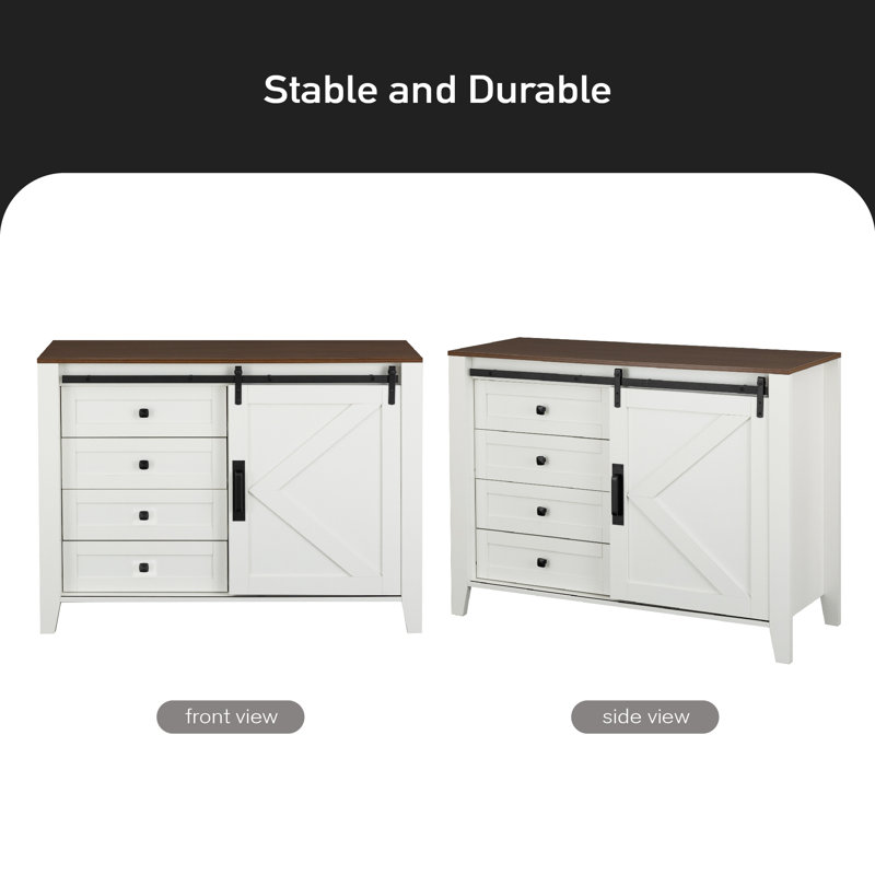 Buffet 47,24 po Roehl, Blanc / brun