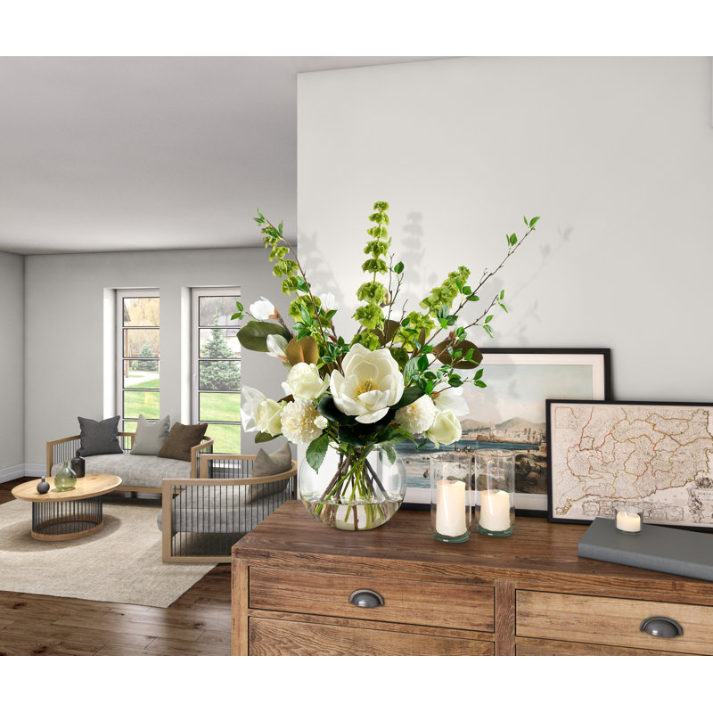 Polysilk Magnolia Arrangement in Vase