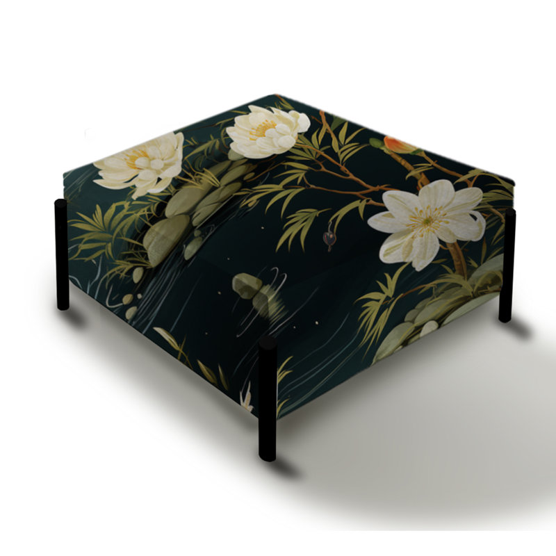 Grand repose-pieds carré Tranquil Zen Oasis - Oriental
