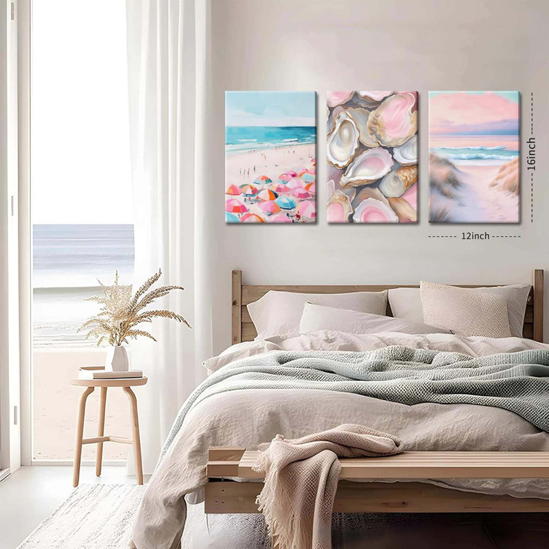 Ensemble de 3 peintures murales Preppy, H 16 po x l 12 po