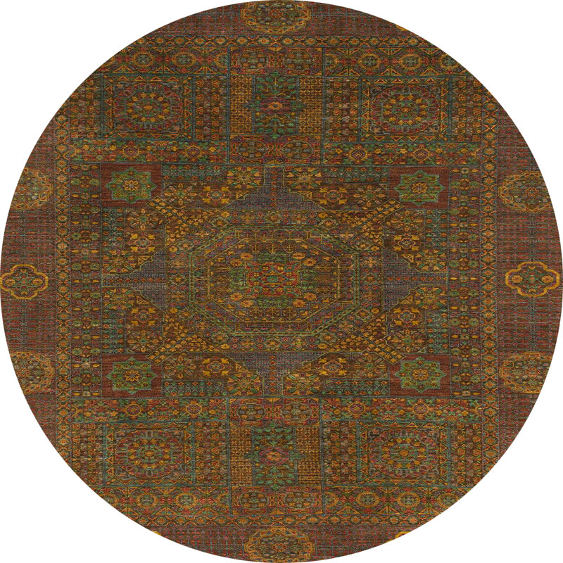 Tapis abstrait moderne 1482, Rond 5 pi