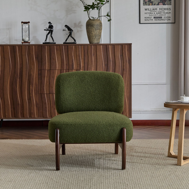 Méridienne Boucle avec pieds en bois robustes, Vert