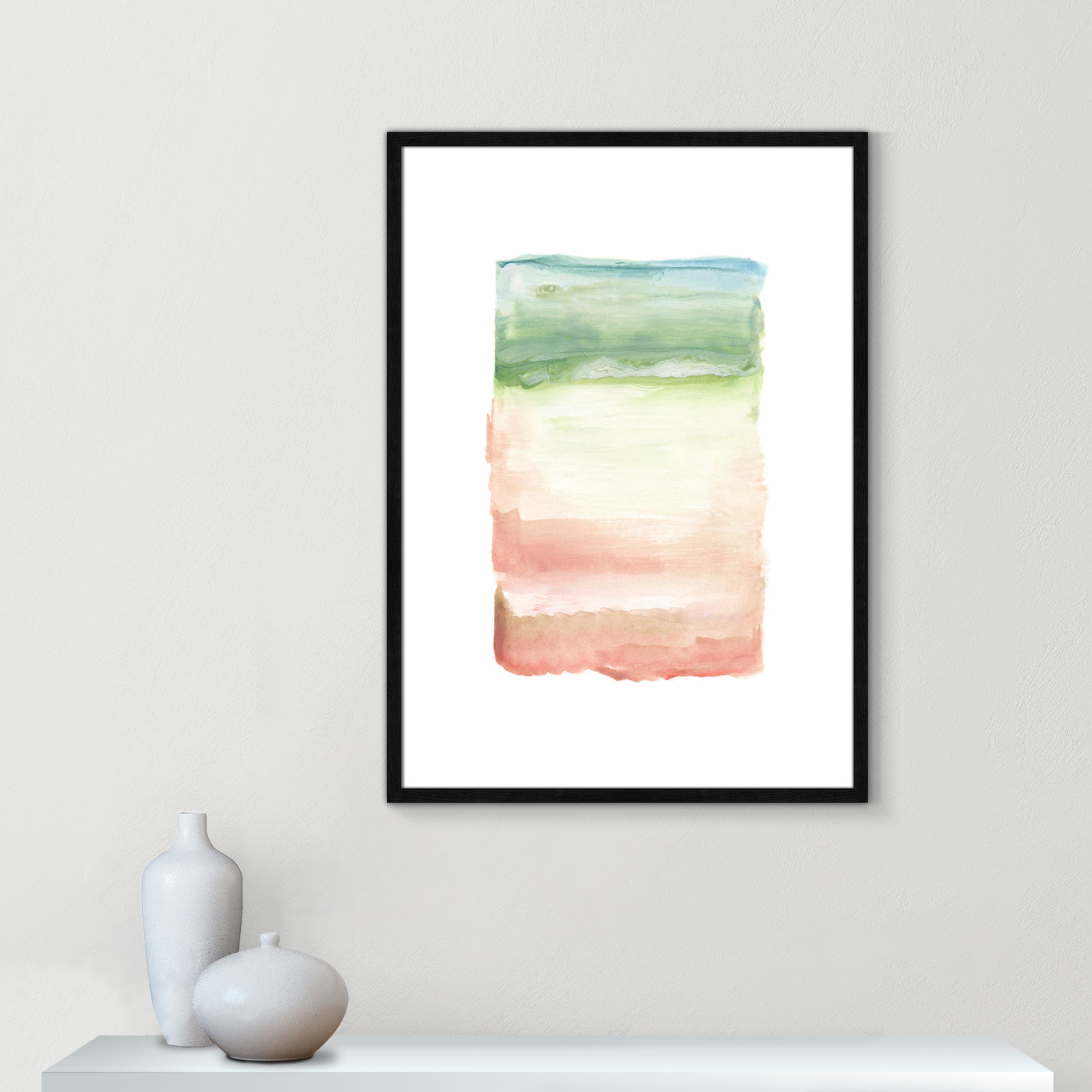 Nabi "Skye I" Print, 35.5" H x 25.5" W x 0.75" D, Black Framed Paper