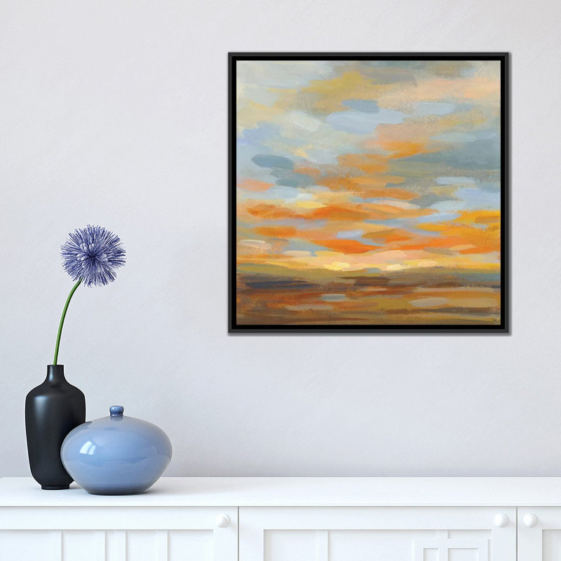 «High Desert Sky II Blue» par Silvia Vassileva - reproduction d'art, H 18 po x l 18 po x 1,5 po, Black Framed, Pas de tapis