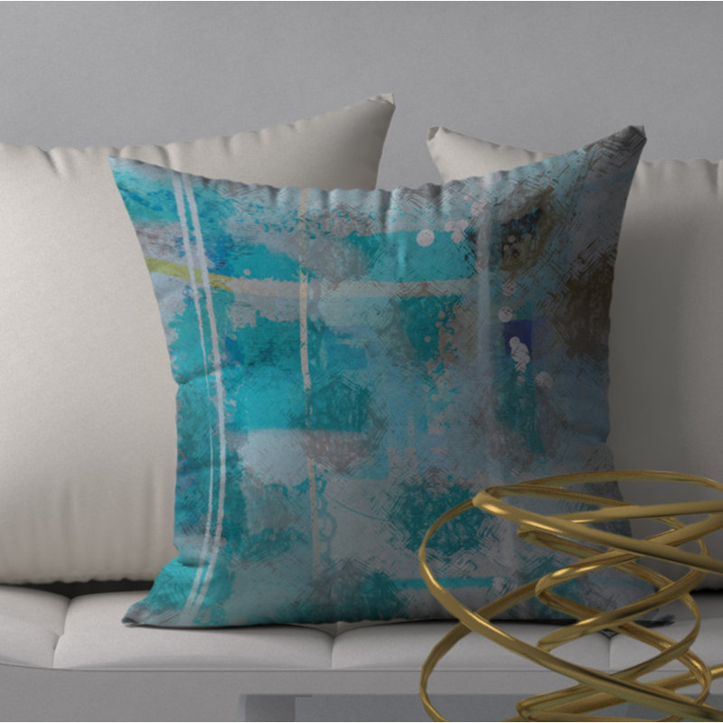 Abstract Throw Pillow, 20" H x 20" W