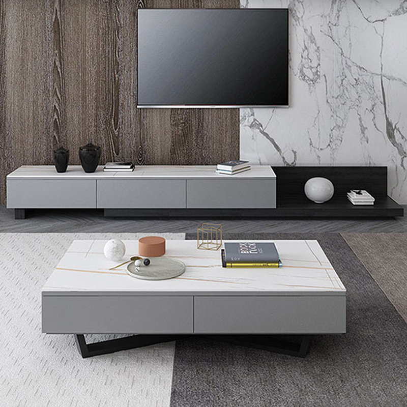 Nouvelle table basse avec meuble télé, Blanc