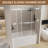 56-60" W x 60" H Frameless Double Sliding Shower Door, Premium 1/4" (6mm) Thick Tempered Glass With Explosion-proof Film, Stainless Steel, Brushed Nickel