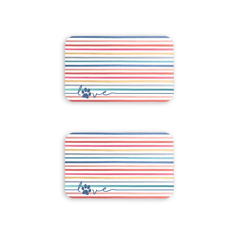 Napperon Love Stripes en mélamine 19 po x 11,5 po Multicolore