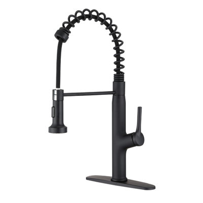 Pull Out Touchless Single Handle Kitchen Faucet with Accessories -  Aula, AL001-1225-JYAC936MB