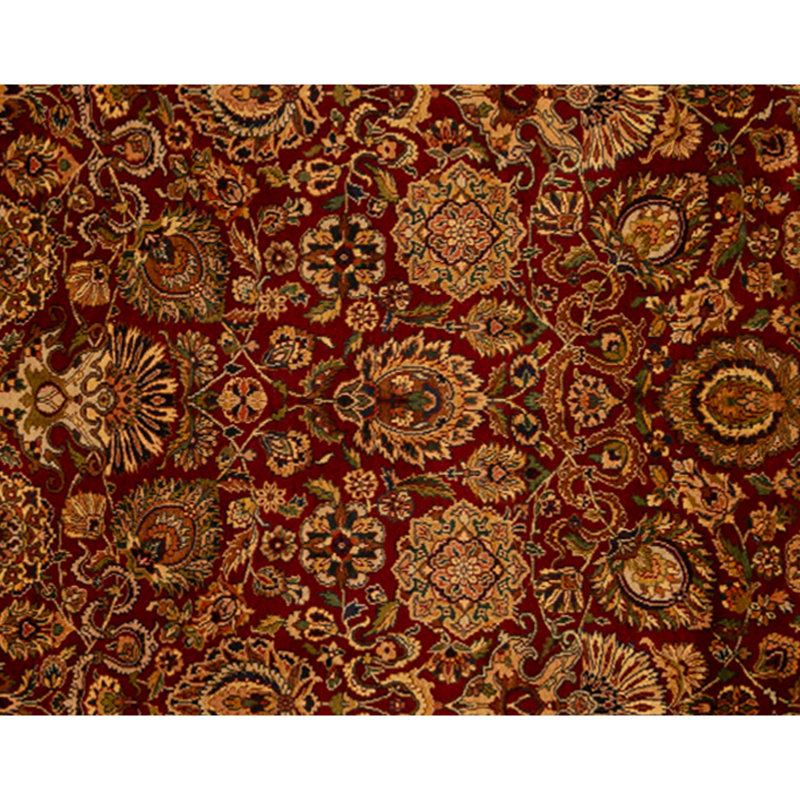 Tapis rouge et crème noué à la main de haute qualité