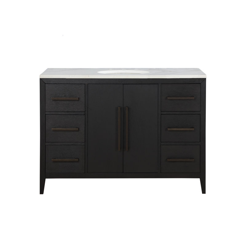 Alsup 48'' W Single Vanity, Dark Weathered Oak