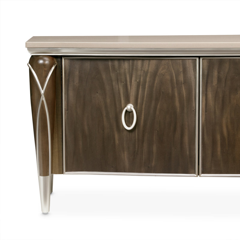 Villa Cherie Media Cabinet, Hazelnut/Chardonnay/Ivory