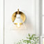 Applique murale moderne à lumière, cône doré et verre transparent, pour intérieur humide-560256063-560256062
