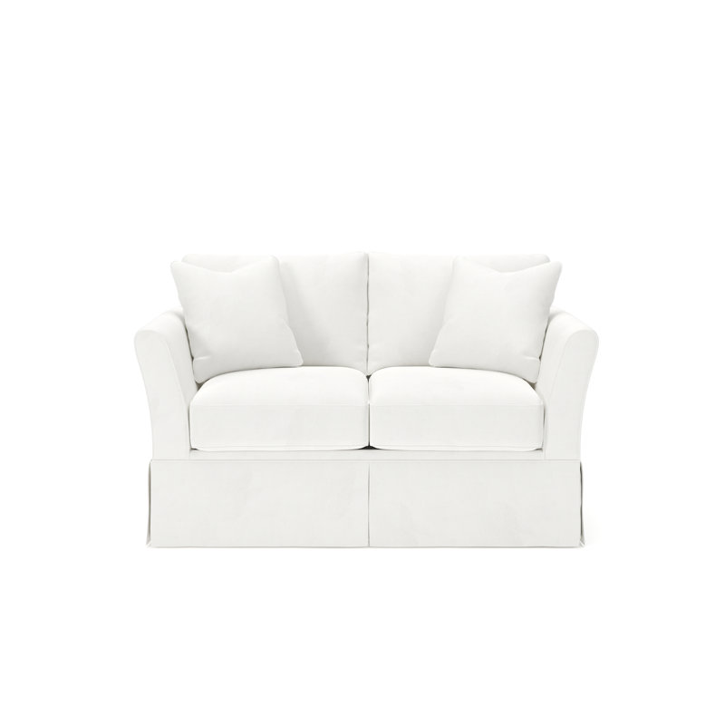 Shelby 63" Upholstered Loveseat, Classic Bleach White Twill