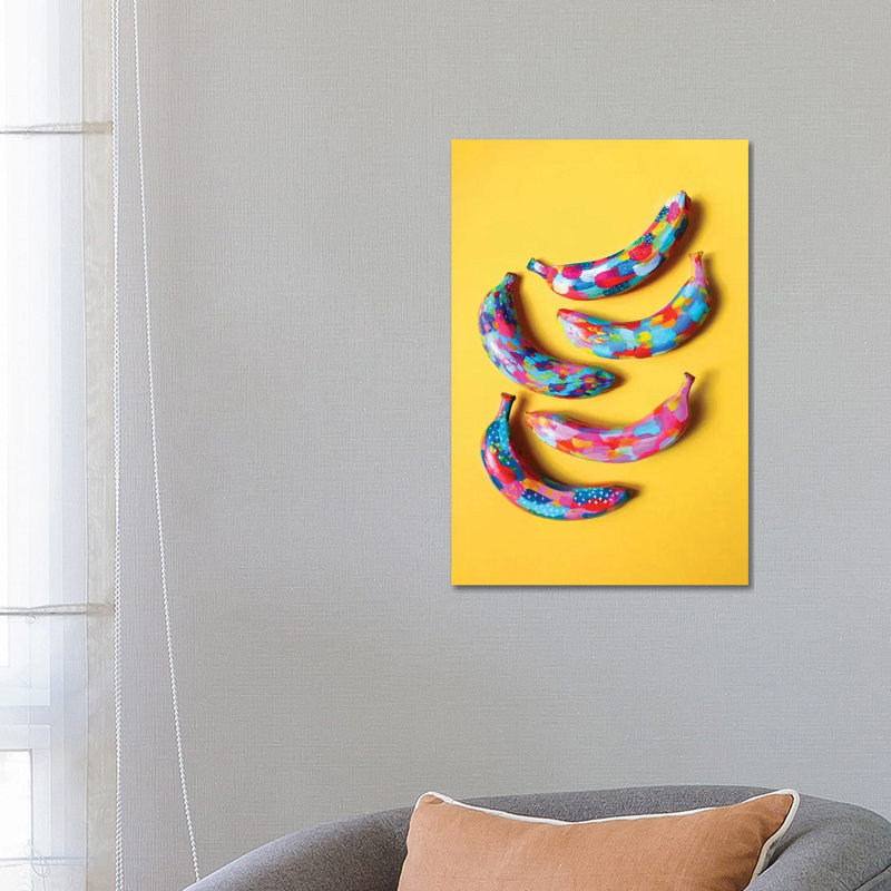 «Banana II» par EttaVee - impression d'art graphique, Pas de tapis, H 26 po x l 18 po x P 1,5 po, Toile tendue