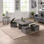 24 po Aly Table de bout carrée en bois gris clair avec base en croix