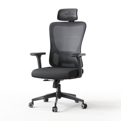 Breathable Mesh Back Ergonomic Office Chair With Headrest by Inbox Zero