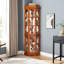 Armoire d'angle à 5 tablettes avec éclairage, fabrication et éclairage à 5 tablettes en chêne-352855377