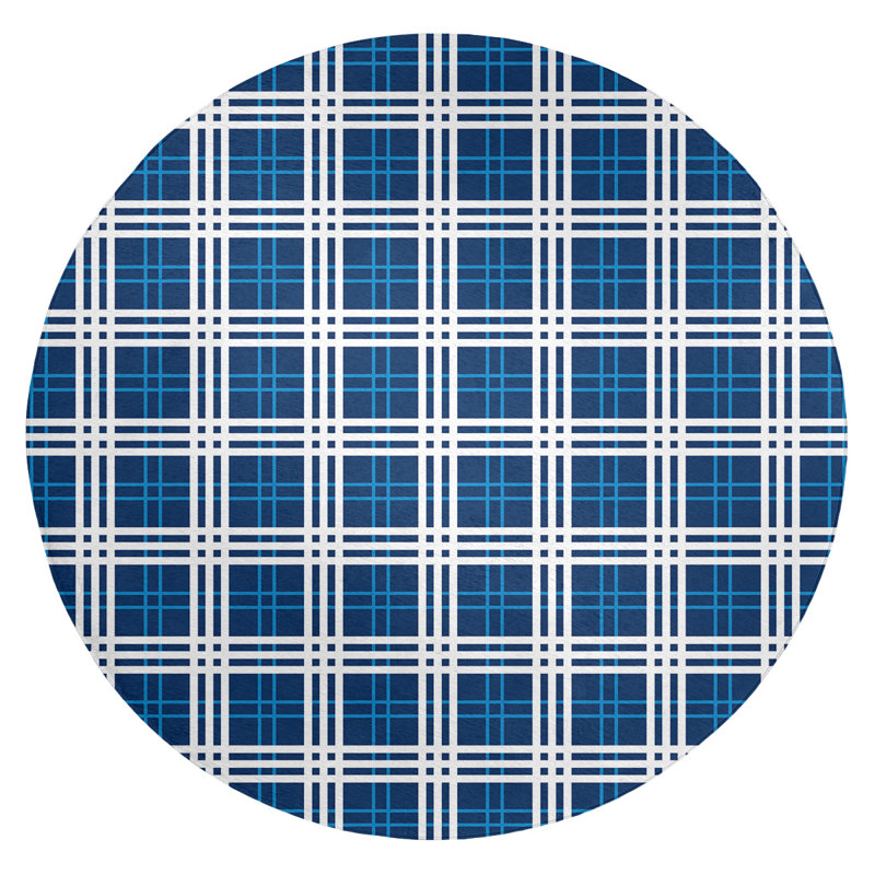 Plaid Indoor Rug, Round 5'