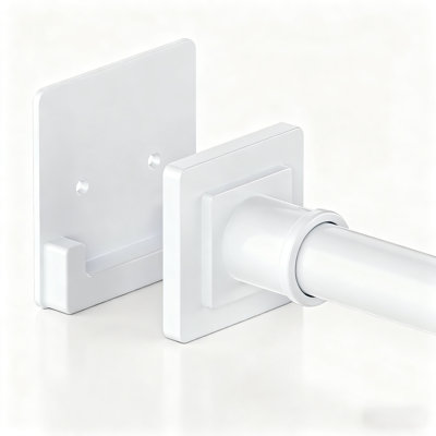 White Shower Curtain Rod 31-79 Inches With Holders, Stainless Steel Shower Rod & Tension Rod, Adjustable Tension Shower Curtain Rod For Bathroom, Windows, Closet