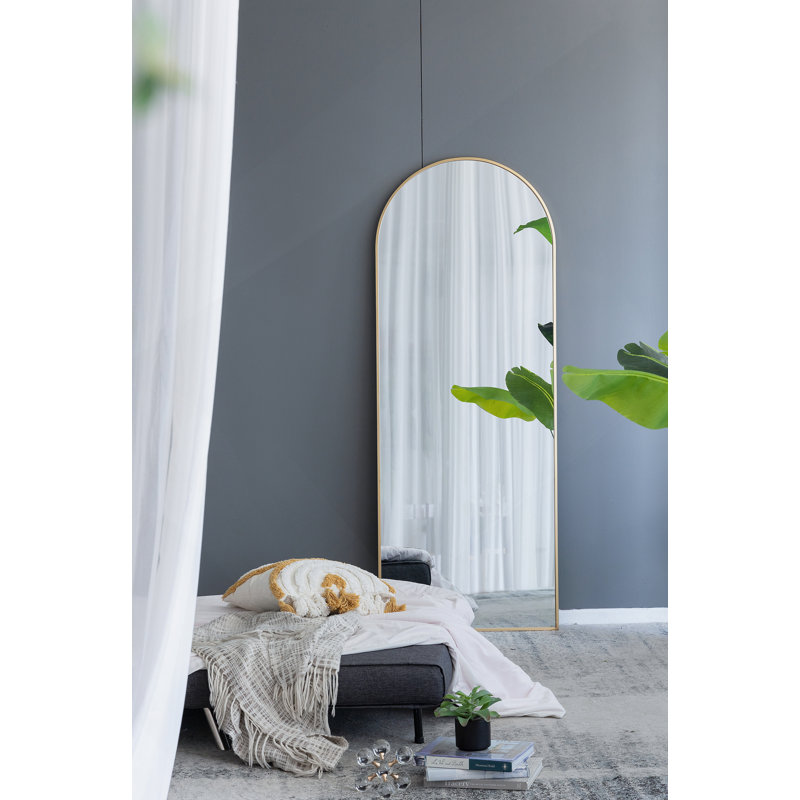 28X1x74" Celine Gold Arch Body Mirror, Gold 