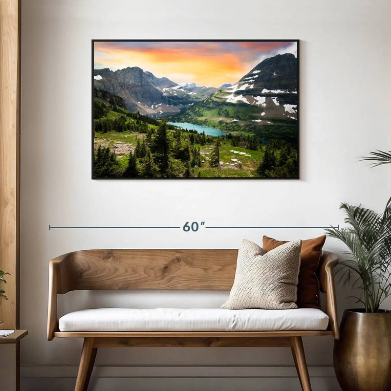 Vue du parc national des Glaciers, Cadre flottant noir, 43 po x 29 po