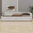 Upholstered Platform Bed With USB-1573369383