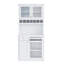 Armoire de cuisine 74,8 po avec support à vin et tablettes réglables blanc Farmhouse-1883722174