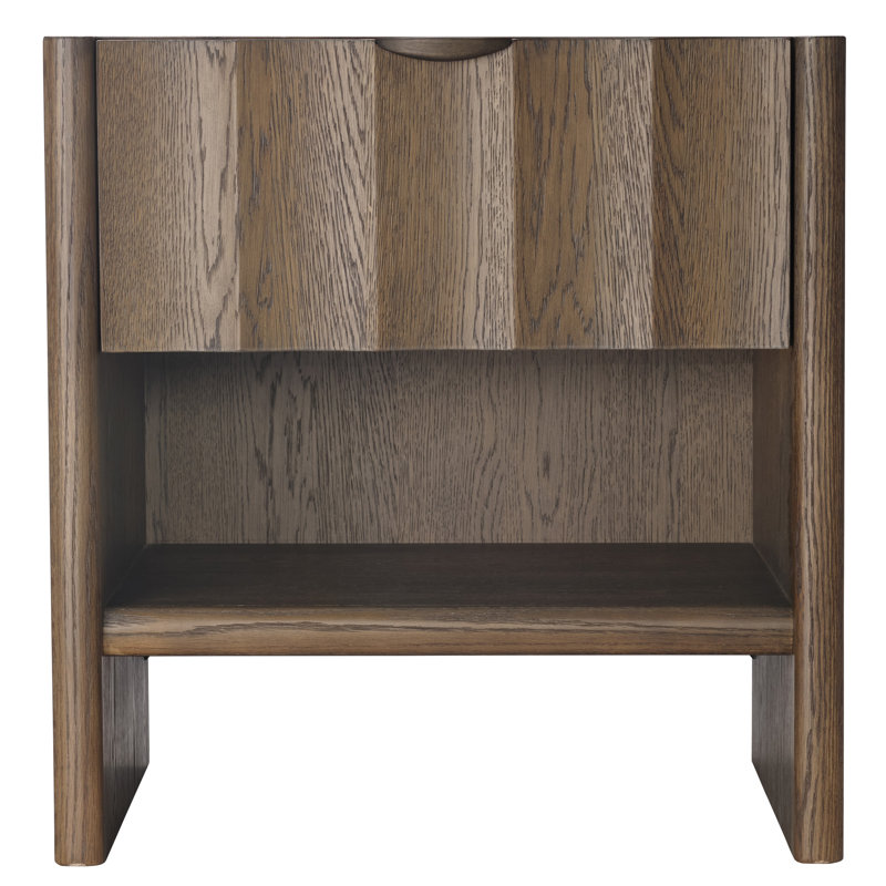 Finley 1 - Drawer Solid Wood Nightstand, Brown Sugar Oak