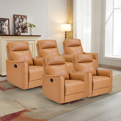 31.5" Wide Modern Comfortable Upholstered Swivel And Rocker Manual Recliner