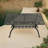 59'' Rectangular Cast Aluminum Outdoor Dining Table with Woven Cut-Out Design and 2'' Umbrella Hole