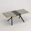 Table de salle à manger rectangulaire rétro avec base en fer fin sable noir-480519427-480519437